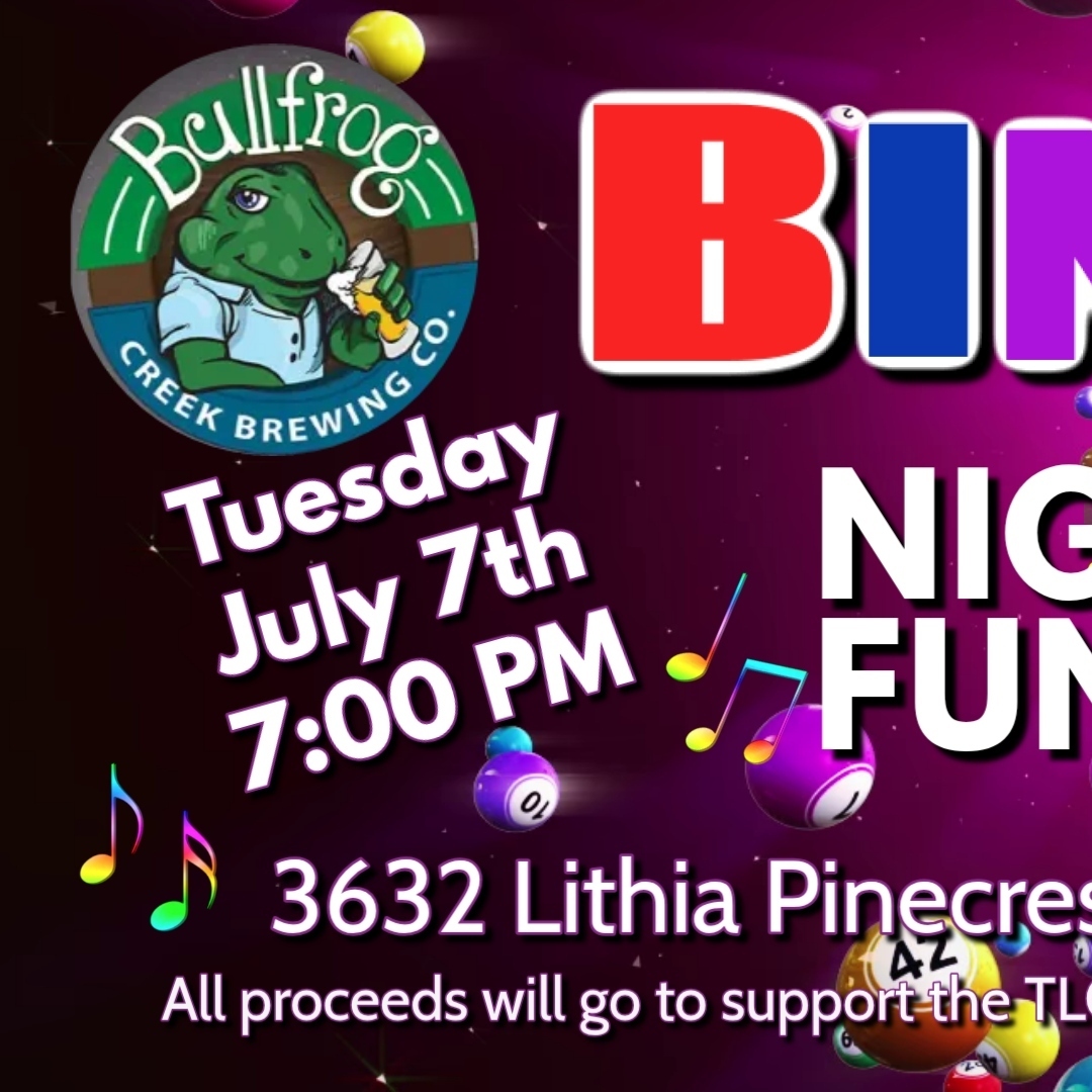 July 7th - 7:00 PM Music Bingo Fundraiser at Bullfrog Creek Brewing Co. - logo